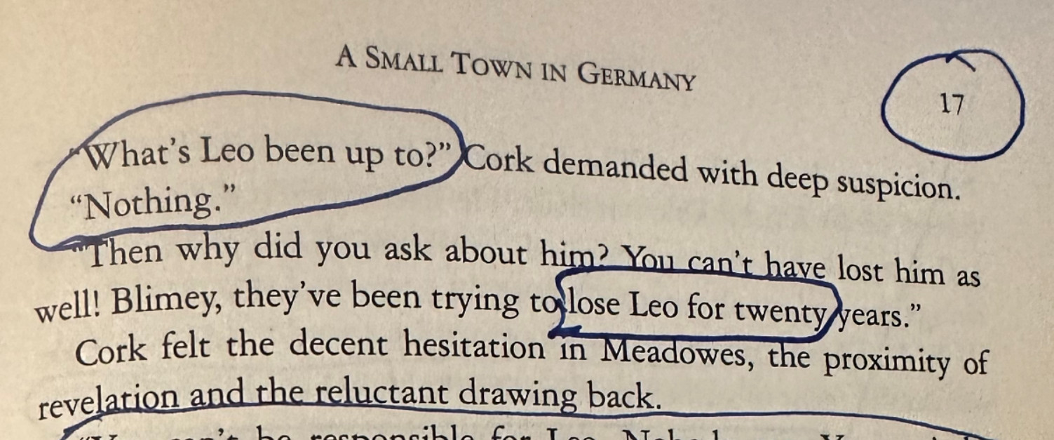 books/A_Small_Town_in_Germany/Pocket_Books/Page 17 - Leo and KF hinted at.jpg